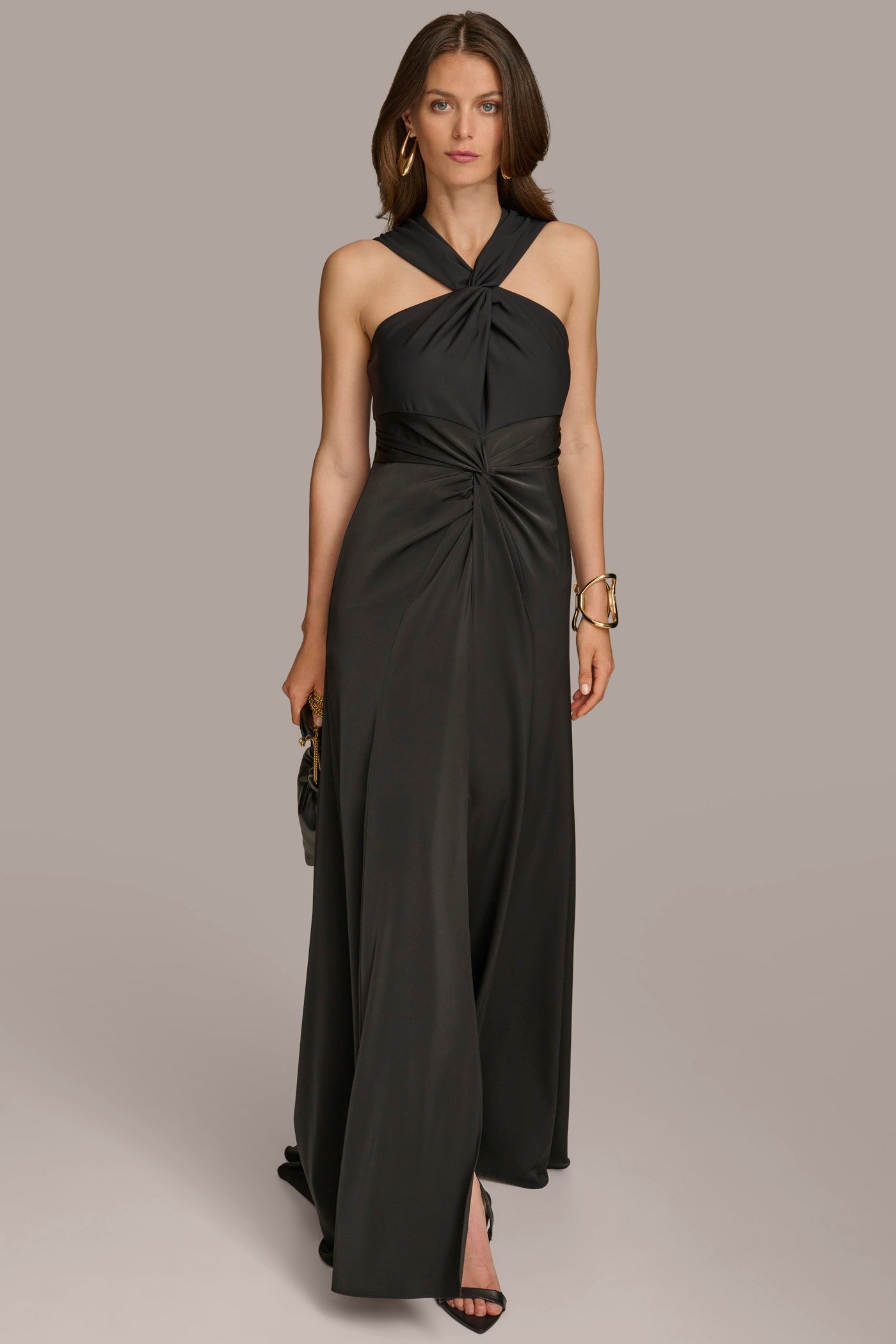 (image for) FRAGRANT CRISS CROSS HALTER A-LINE GOWN